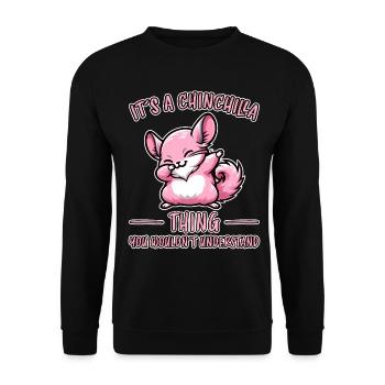 Dabbing Chinchilla Dire Blague Chinchilla Cadeau - Sweat-shirt Unisexe - noir - Devant - Alina (178cm) & Michal (187cm)