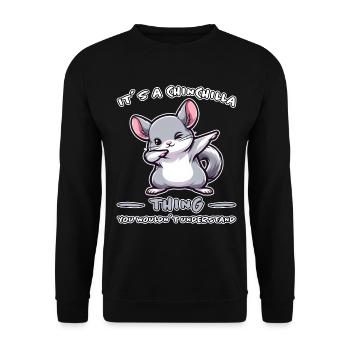 Dabbing Chinchilla Dire Blague Chinchilla Cadeau - Sweat-shirt Unisexe - noir - Devant - Alina (178cm) & Michal (187cm)