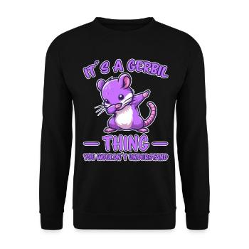 Dabbing Gerbil Dire Racing Rat Gerbil Cadeau - Sweat-shirt Unisexe - noir - Devant - Alina (178cm) & Michal (187cm)