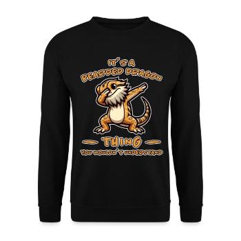 Dabbing Bearded Dragons Saying Joke Bearded Dragons Gift - Unisex Sweatshirt - black - Front - Alina (178cm) & Michal (187cm)