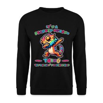 Dabbing Bearded Dragons Saying Joke Bearded Dragons Gift - Unisex Sweatshirt - black - Front - Alina (178cm) & Michal (187cm)