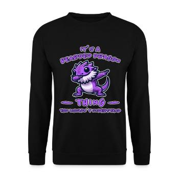 Dabbing Bearded Dragons Saying Joke Bearded Dragons Gift - Unisex Sweatshirt - black - Front - Alina (178cm) & Michal (187cm)