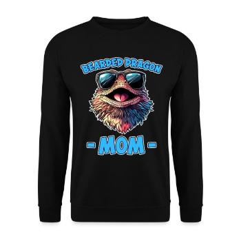 Bearded Dragon Saying Mom Funny Bearded Dragon Gift - Unisex Sweatshirt - black - Front - Alina (178cm) & Michal (187cm)