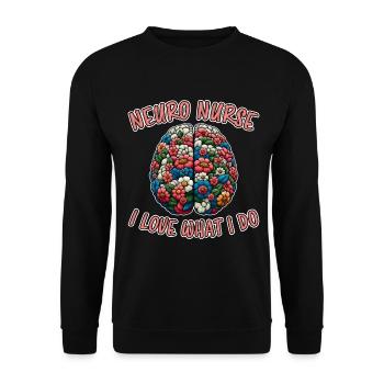 Neuro Nurse Nurse Neurology Gift - Unisex Sweatshirt - black - Front - Alina (178cm) & Michal (187cm)