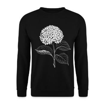 Hydrangea Floral Botanical Art Vintage Garden - Unisex Sweatshirt - black - Front - Alina (178cm) & Michal (187cm)