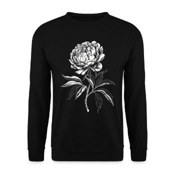 Pfingstrose Blume Botanisch Kunst Vintage Blumen Natur - Unisex Pullover - Schwarz - Vorne - Alina (178cm) & Michal (187cm)