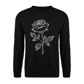 Flower Botanical Art Vintage Floral Romantic - Unisex Sweatshirt - black - Front - Alina (178cm) & Michal (187cm)