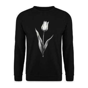 Tulip Flower Botanical Art Vintage Floral Nature - Unisex Sweatshirt - black - Front - Alina (178cm) & Michal (187cm)