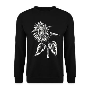 Sunflower Flower Botanical Vintage Art Floral - Unisex Sweatshirt - black - Front - Alina (178cm) & Michal (187cm)