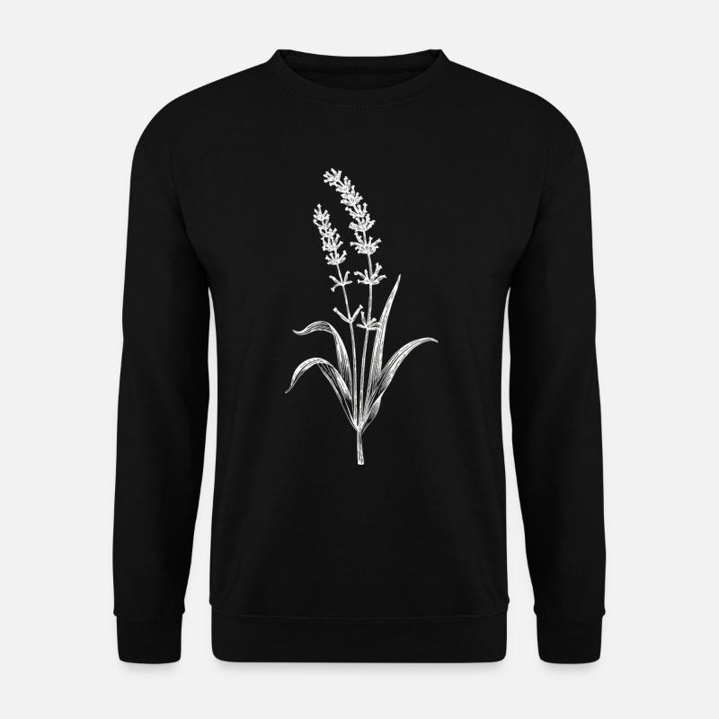 Lavendel Blume Botanische Kunst Vintage Blumen - Unisex Pullover - Schwarz