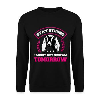 Murmures de chèvre nubienne - Sweat-shirt Unisexe - noir - Devant - Alina (178cm) & Michal (187cm)