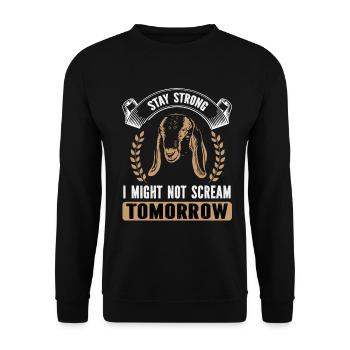 Murmures de chèvre nubienne - Sweat-shirt Unisexe - noir - Devant - Alina (178cm) & Michal (187cm)