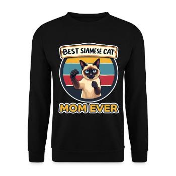 Siamkatze Spruch Siamkatze Mama Siamkatze Geschenk - Unisex Pullover - Schwarz - Vorne - Alina (178cm) & Michal (187cm)