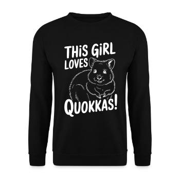 Quokka Disant Australie Drôle Quokka Cadeau - Sweat-shirt Unisexe - noir - Devant - Alina (178cm) & Michal (187cm)