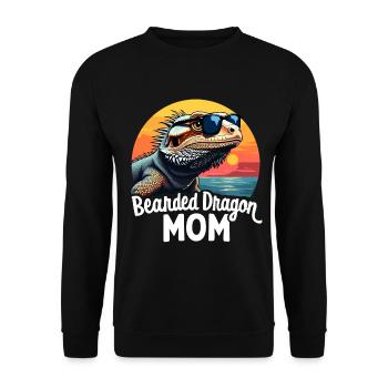 Bearded Dragon Saying Mom Funny Bearded Dragon Gift - Unisex Sweatshirt - black - Front - Alina (178cm) & Michal (187cm)