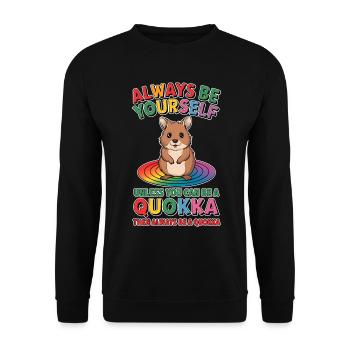 Quokka Disant Australie Drôle Quokka Cadeau - Sweat-shirt Unisexe - noir - Devant - Alina (178cm) & Michal (187cm)