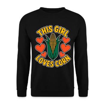 Corn on the cob saying corn funny corn on the cob gift - Unisex Sweatshirt - black - Front - Alina (178cm) & Michal (187cm)