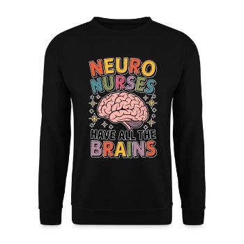 Neuro Nurse Nurse Neurology Gift - Unisex Sweatshirt - black - Front - Alina (178cm) & Michal (187cm)