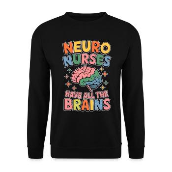 Neuro Nurse Nurse Neurology Gift - Unisex Sweatshirt - black - Front - Alina (178cm) & Michal (187cm)