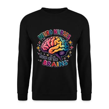Neuro Nurse Nurse Neurology Gift - Unisex Sweatshirt - black - Front - Alina (178cm) & Michal (187cm)