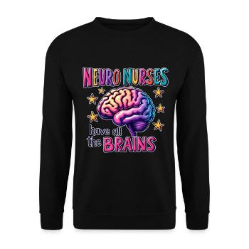 Neuro Nurse Nurse Neurology Gift - Unisex Sweatshirt - black - Front - Alina (178cm) & Michal (187cm)