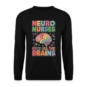Neuro Nurse Nurse Neurology Gift - Unisex Sweatshirt - black - Front - Alina (178cm) & Michal (187cm)