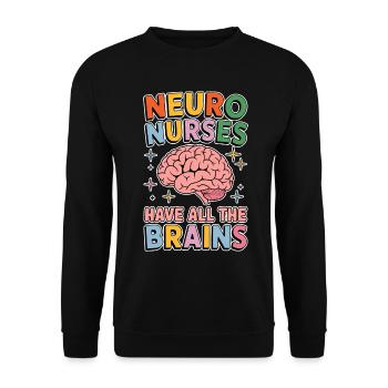 Neuro Nurse Nurse Neurology Gift - Unisex Sweatshirt - black - Front - Alina (178cm) & Michal (187cm)