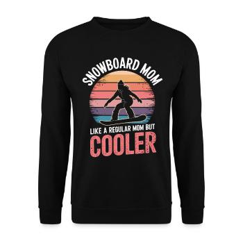 Snowboarderin Spruch Mama Snowboarding Geschenk - Unisex Pullover - Schwarz - Vorne - Alina (178cm) & Michal (187cm)