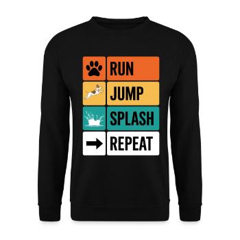 Dock Diving Saying Dog Diving Dock Diving Gift - Unisex Sweatshirt - black - Front - Alina (178cm) & Michal (187cm)