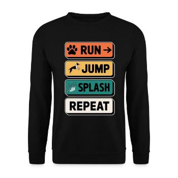 Dock Diving Saying Dog Diving Dock Diving Gift - Unisex Sweatshirt - black - Front - Alina (178cm) & Michal (187cm)