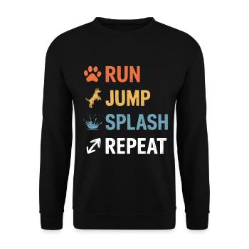 Dock Diving Spruch Dog Diving Dock Diving Geschenk - Unisex Pullover - Schwarz - Vorne - Alina (178cm) & Michal (187cm)