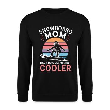 Snowboarderin Spruch Mama Snowboarding Geschenk - Unisex Pullover - Schwarz - Vorne - Alina (178cm) & Michal (187cm)
