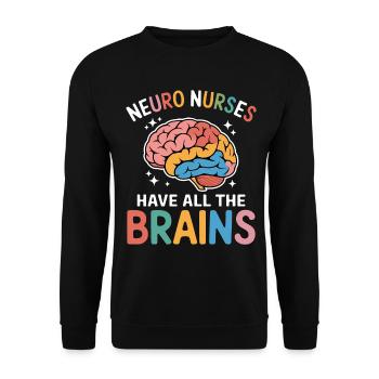 Neuro Nurse Nurse Neurology Gift - Unisex Sweatshirt - black - Front - Alina (178cm) & Michal (187cm)