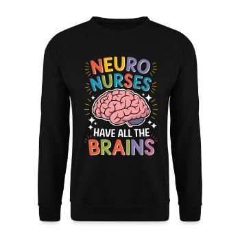 Neuro Nurse Nurse Neurology Gift - Unisex Sweatshirt - black - Front - Alina (178cm) & Michal (187cm)