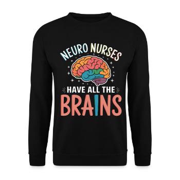 Neuro Nurse Nurse Neurology Gift - Unisex Sweatshirt - black - Front - Alina (178cm) & Michal (187cm)
