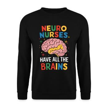 Neuro Nurse Nurse Neurology Gift - Unisex Sweatshirt - black - Front - Alina (178cm) & Michal (187cm)
