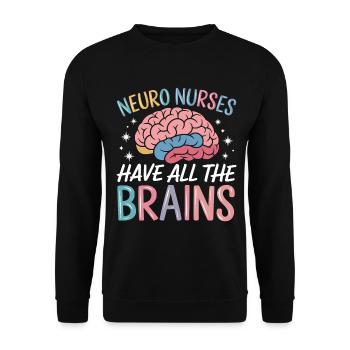 Neuro Nurse Nurse Neurology Gift - Unisex Sweatshirt - black - Front - Alina (178cm) & Michal (187cm)