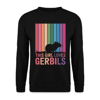 Gerbil Saying Racing Rat Girl Gerbil Gift - Unisex Sweatshirt - black - Front - Alina (178cm) & Michal (187cm)