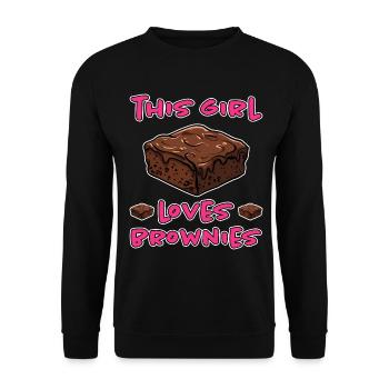 Brownies Saying Girl Funny Brownie Gift - Unisex Sweatshirt - black - Front - Alina (178cm) & Michal (187cm)