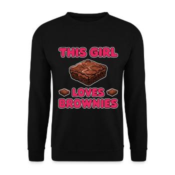 Brownies Saying Girl Funny Brownie Gift - Unisex Sweatshirt - black - Front - Alina (178cm) & Michal (187cm)