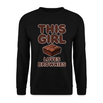 Brownies Saying Girl Funny Brownie Gift - Unisex Sweatshirt - black - Front - Alina (178cm) & Michal (187cm)