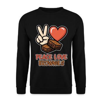 Brownies Saying Pastry Funny Brownie Gift - Unisex Sweatshirt - black - Front - Alina (178cm) & Michal (187cm)