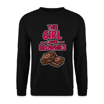 Brownies Spruch Mädchen Lustiges Brownie Geschenk - Unisex Pullover - Schwarz - Vorne - Alina (178cm) & Michal (187cm)