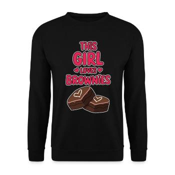 Brownies Spruch Mädchen Lustiges Brownie Geschenk - Unisex Pullover - Schwarz - Vorne - Alina (178cm) & Michal (187cm)