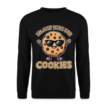 Cookies Saying Chocolate Cookies Funny Cookie Gift - Unisex Sweatshirt - black - Front - Alina (178cm) & Michal (187cm)