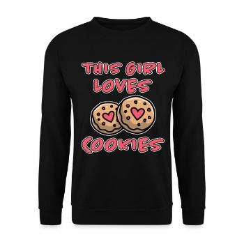 Cookies Saying Chocolate Cookies Funny Cookie Gift - Unisex Sweatshirt - black - Front - Alina (178cm) & Michal (187cm)