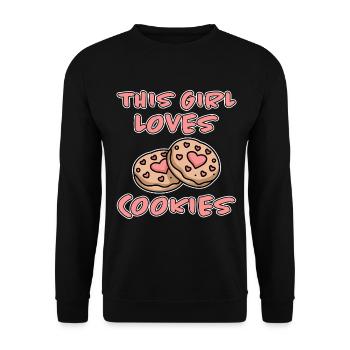 Cookies Saying Chocolate Cookies Funny Cookie Gift - Unisex Sweatshirt - black - Front - Alina (178cm) & Michal (187cm)