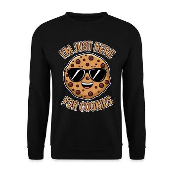Cookies Saying Chocolate Cookies Funny Cookie Gift - Unisex Sweatshirt - black - Front - Alina (178cm) & Michal (187cm)