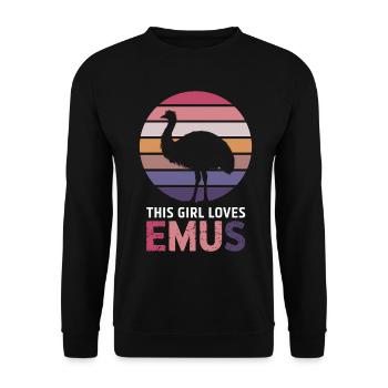 Emu Saying Australia Emus Funny Emu Gift - Unisex Sweatshirt - black - Front - Alina (178cm) & Michal (187cm)