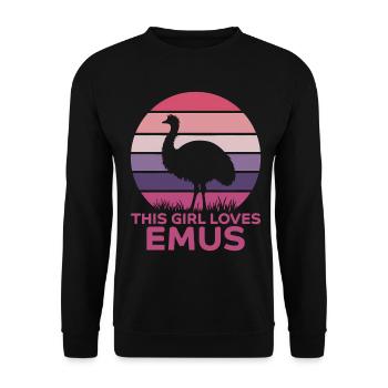 Emu Saying Australia Emus Funny Emu Gift - Unisex Sweatshirt - black - Front - Alina (178cm) & Michal (187cm)